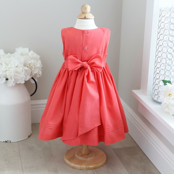 Twin Girl Smocked Dress Luli & Me Size 2T Embroidery Spring Portrait Sleeveless - Picture 4 of 6